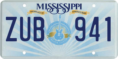 MS license plate ZUB941