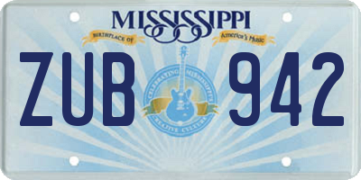 MS license plate ZUB942