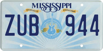 MS license plate ZUB944