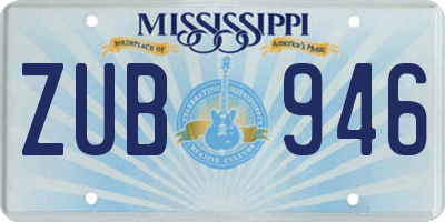 MS license plate ZUB946
