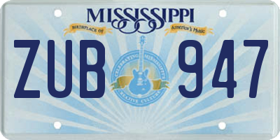 MS license plate ZUB947