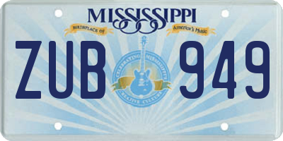 MS license plate ZUB949