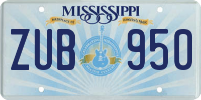 MS license plate ZUB950