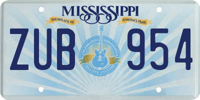 MS license plate ZUB954