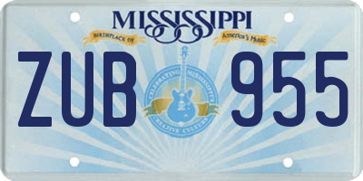 MS license plate ZUB955