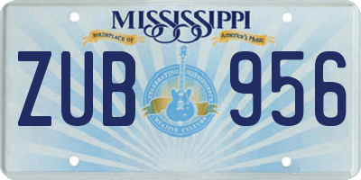 MS license plate ZUB956