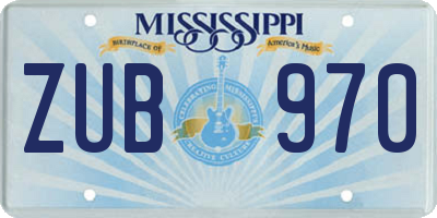 MS license plate ZUB970
