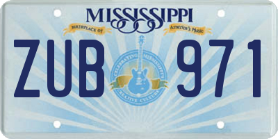 MS license plate ZUB971