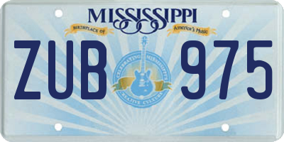 MS license plate ZUB975