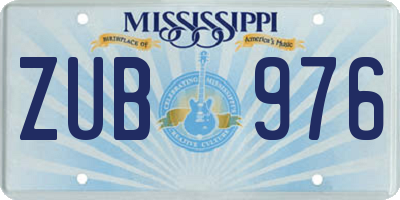 MS license plate ZUB976