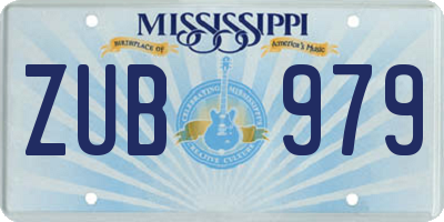 MS license plate ZUB979