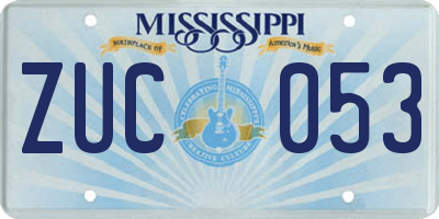 MS license plate ZUC053