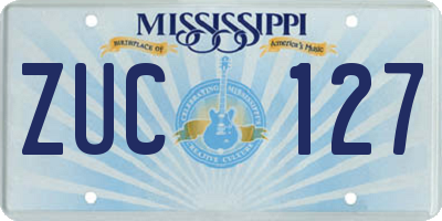 MS license plate ZUC127