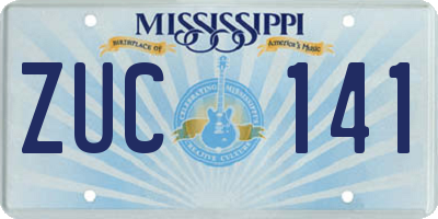 MS license plate ZUC141