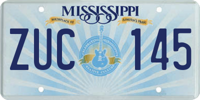 MS license plate ZUC145