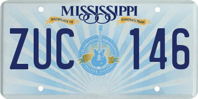 MS license plate ZUC146