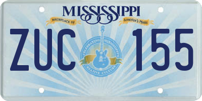 MS license plate ZUC155