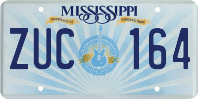 MS license plate ZUC164