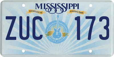 MS license plate ZUC173