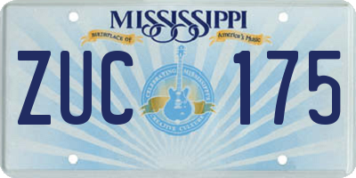 MS license plate ZUC175