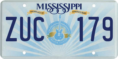 MS license plate ZUC179