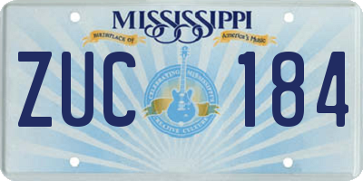 MS license plate ZUC184