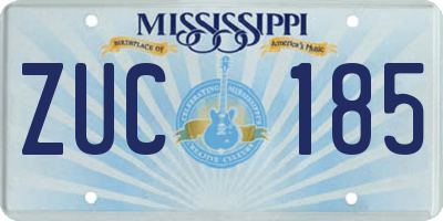 MS license plate ZUC185