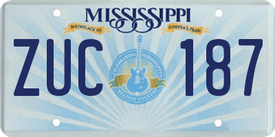 MS license plate ZUC187