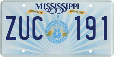 MS license plate ZUC191