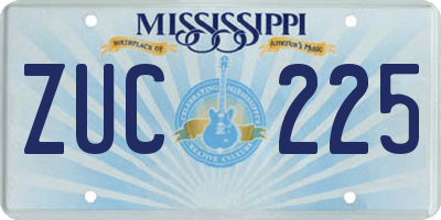 MS license plate ZUC225