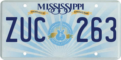 MS license plate ZUC263