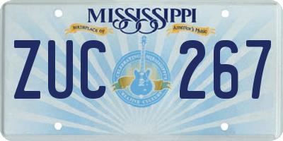 MS license plate ZUC267