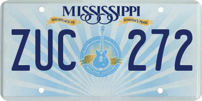 MS license plate ZUC272