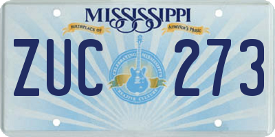 MS license plate ZUC273