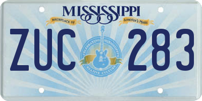 MS license plate ZUC283