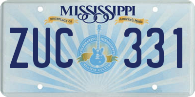 MS license plate ZUC331