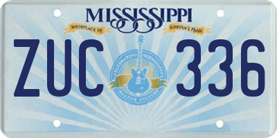 MS license plate ZUC336