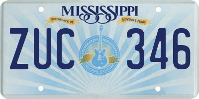 MS license plate ZUC346