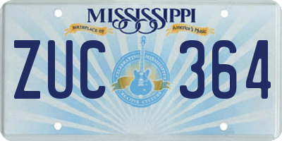 MS license plate ZUC364