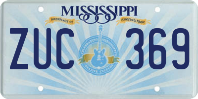 MS license plate ZUC369