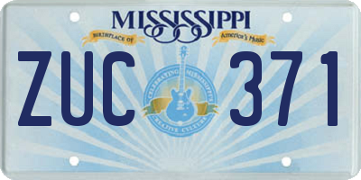 MS license plate ZUC371