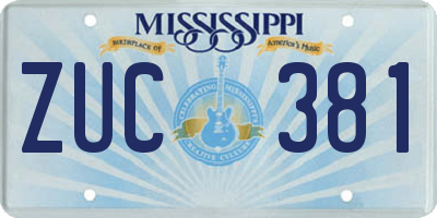 MS license plate ZUC381