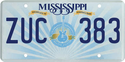 MS license plate ZUC383
