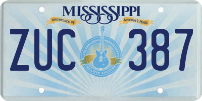 MS license plate ZUC387