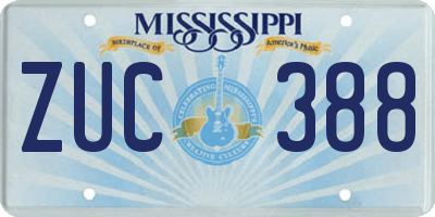MS license plate ZUC388