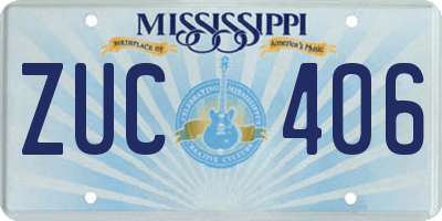 MS license plate ZUC406