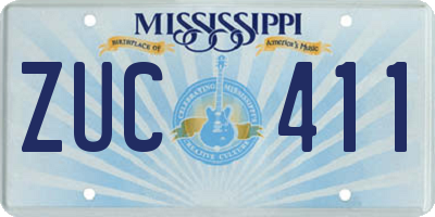 MS license plate ZUC411