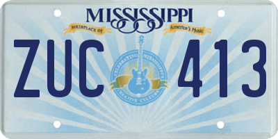 MS license plate ZUC413