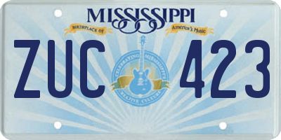 MS license plate ZUC423