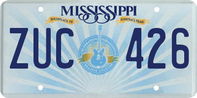 MS license plate ZUC426